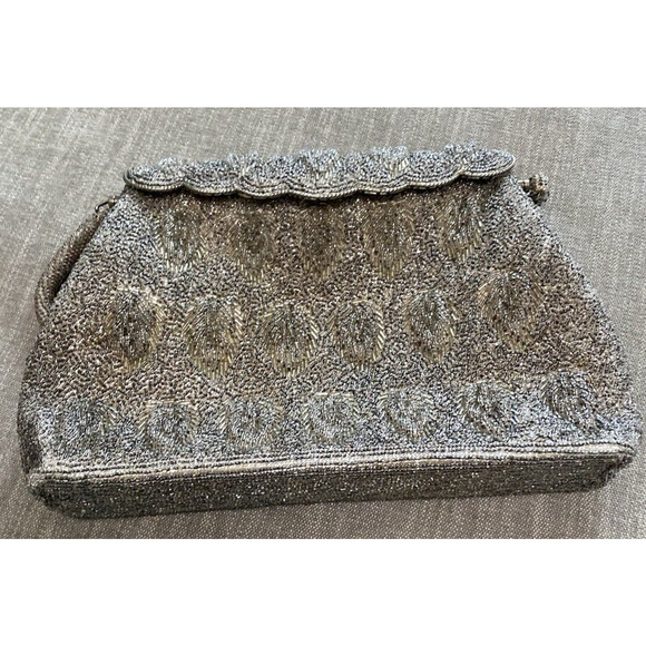 Vtg Beaded Purse Handmade in Hong Kong Evening Bag Wedding Party Prom Clutch - Picture 5 of 16